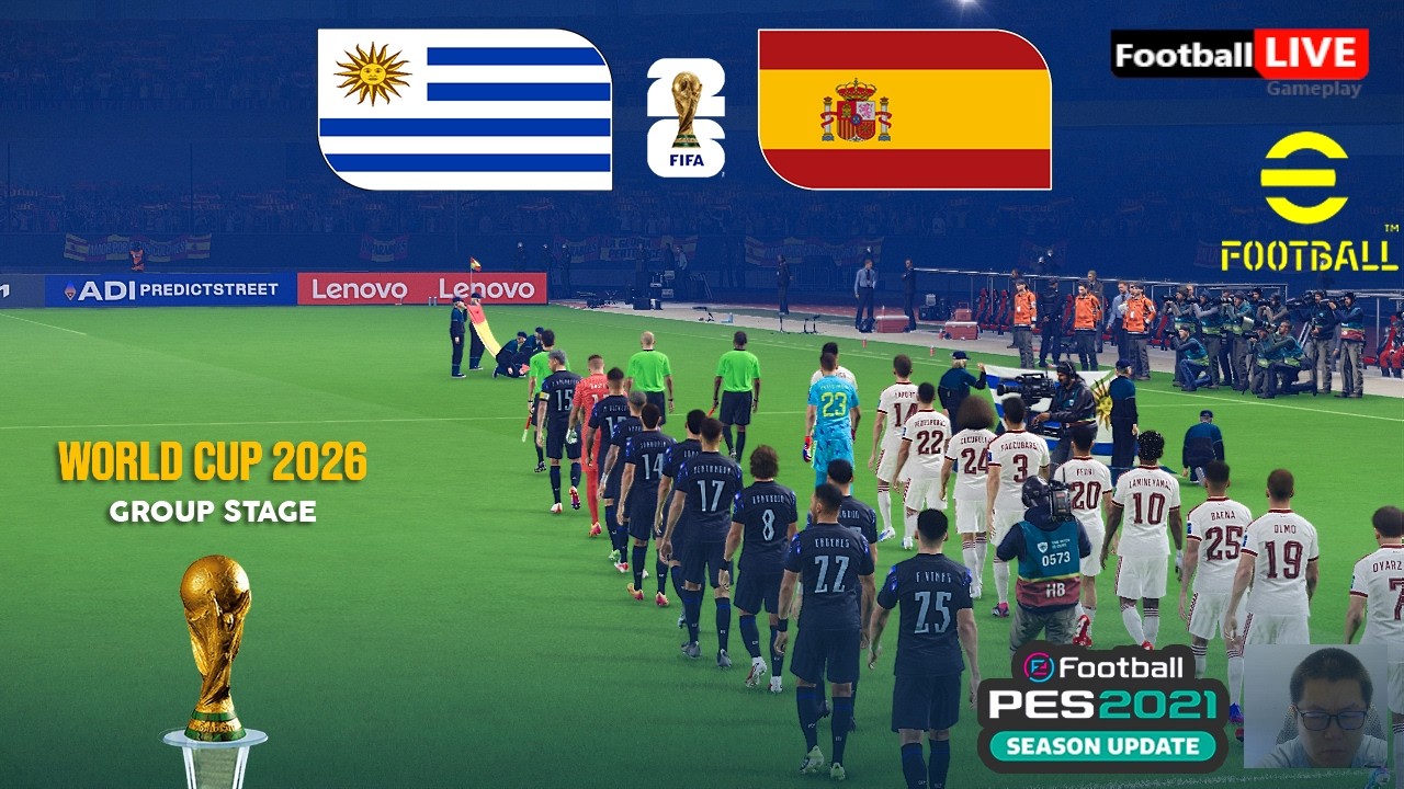 Uruguay vs Spain - World Cup 2026 Full Match Simulation | eFootball PES 2021 Gameplay
