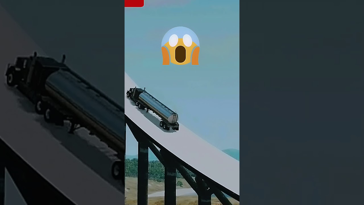 TRUCK VS GIANT RAMP 😱 | BeameNG DRIVE ❤️ #cars #beamngdrive #beamngcrashes #beamngdrivegame #truck