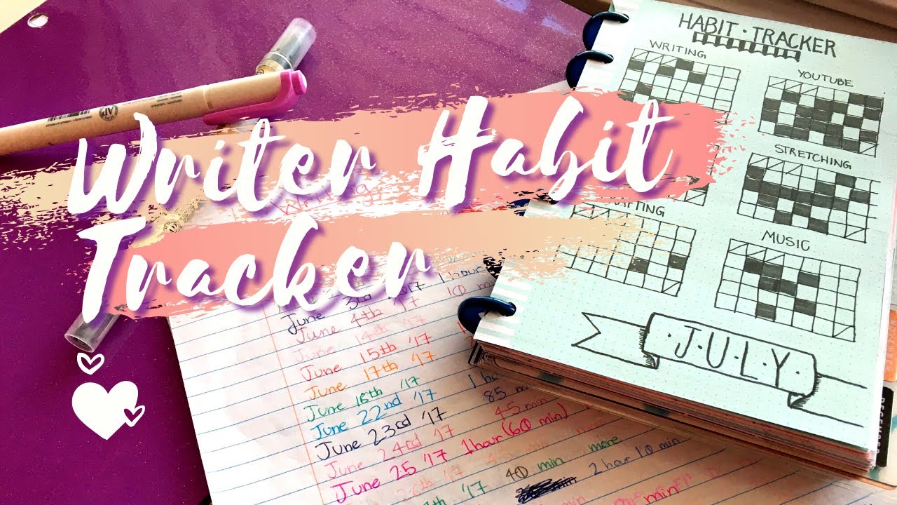 📖WRITERLY HABIT TRACKER 🖊|| Tracking Your Writing Time || ✨Writer Habits ✨|| Writer Bullet Journal