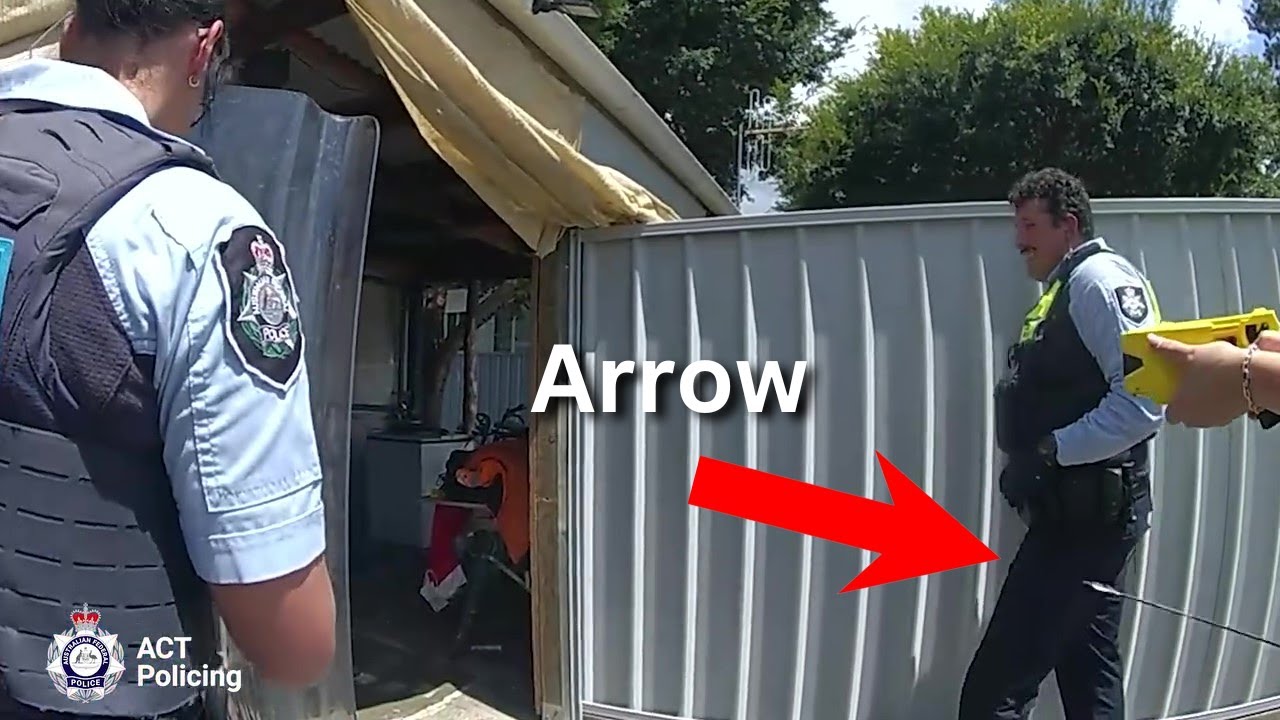 (NSW POLICE) Man Shoots Arrow At Australian Police Officers