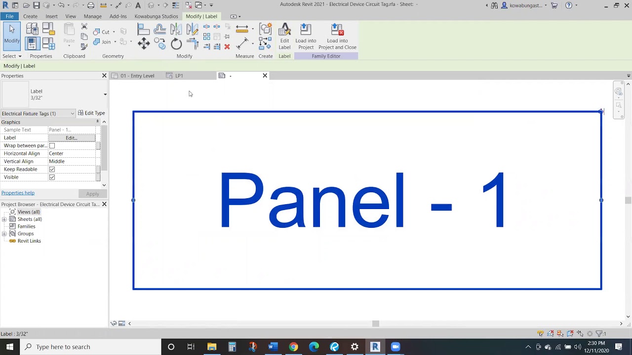 Tagging Electrical Devices in Revit
