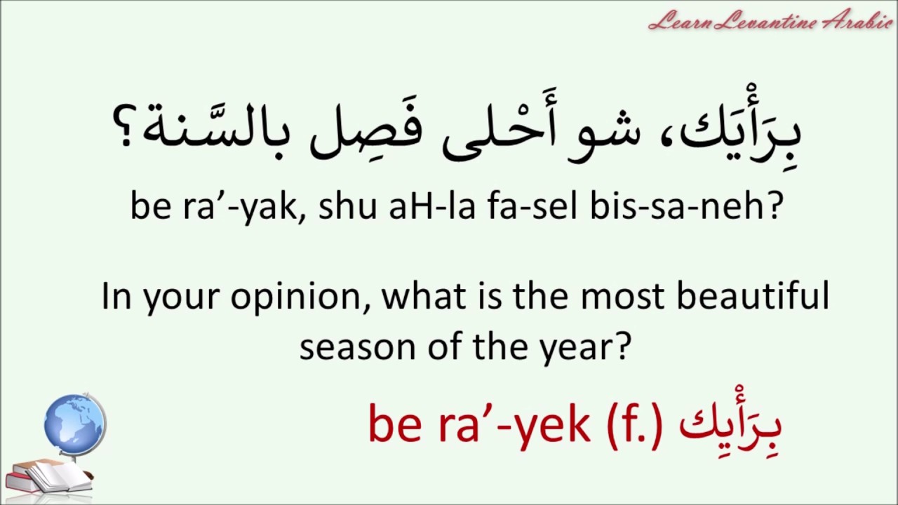Expressing Opinions in Arabic | Useful Levantine Arabic Expressions