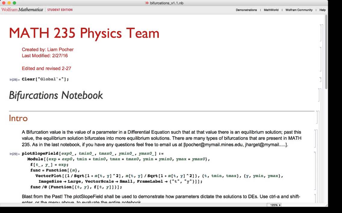 MATH235 - Mathematica (Bifurcation Notebook)