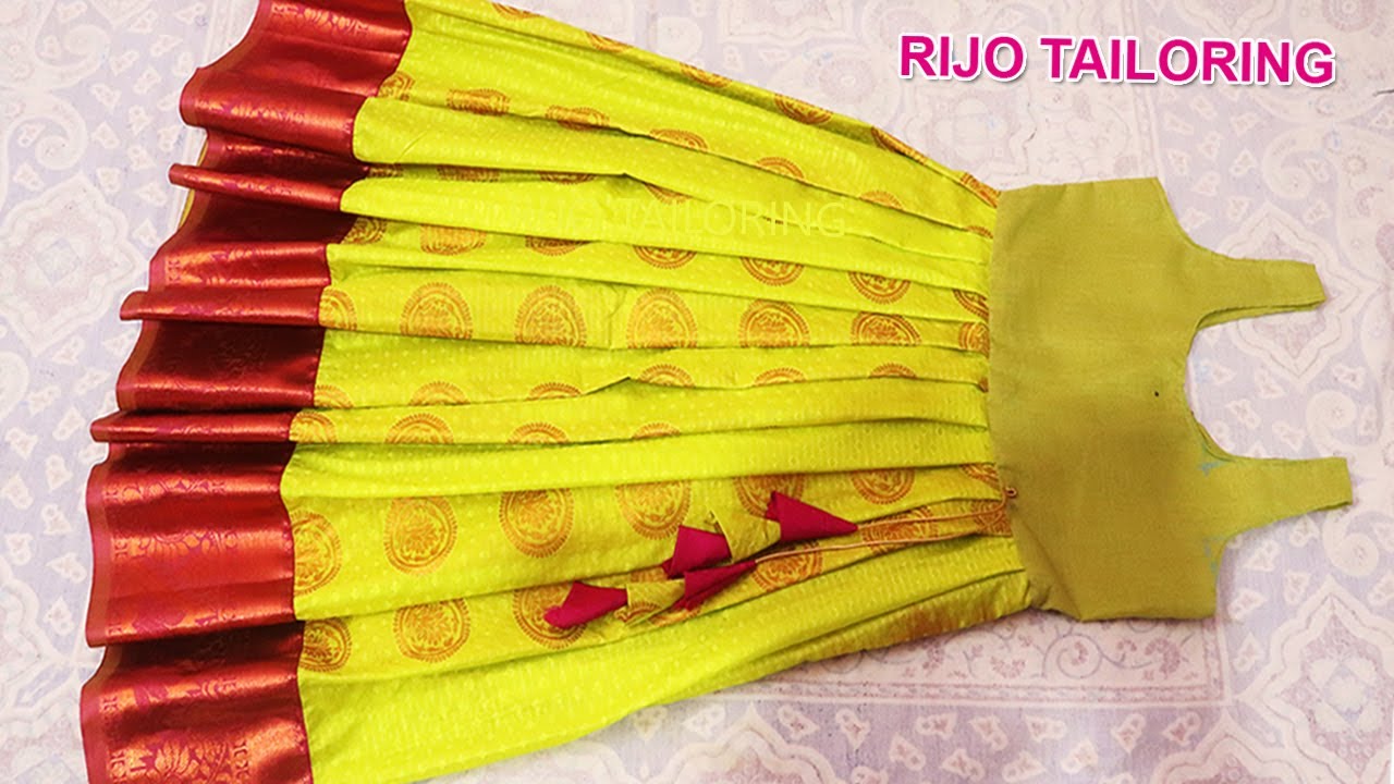 பட்டு பாவாடை தைப்பது எப்படி? / pattu pavadai cutting and stitching / How to stitch silk skirt
