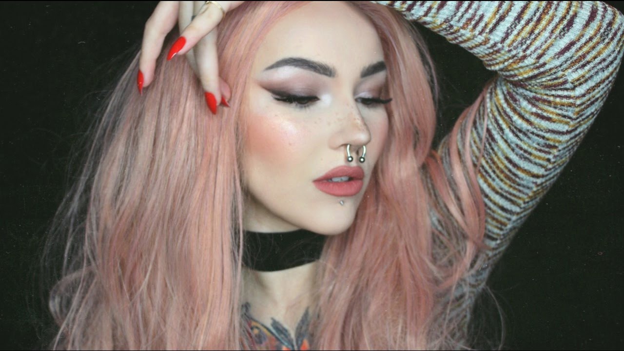 everyday drugstore makeup only tutorial | brown smokey cat eye + nude lip