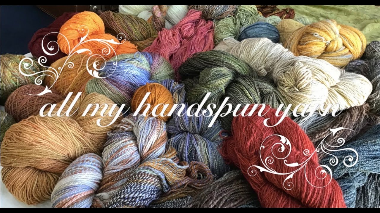 All my handspun yarns #handspinning #handspunyarn #yarnstash