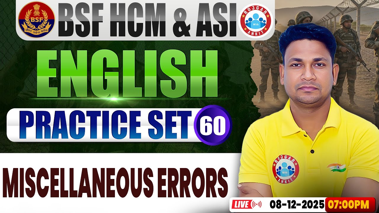 BSF HCM English Class | BSF English Practice Set #60 | Miscellaneous Errors | BSF ASI English