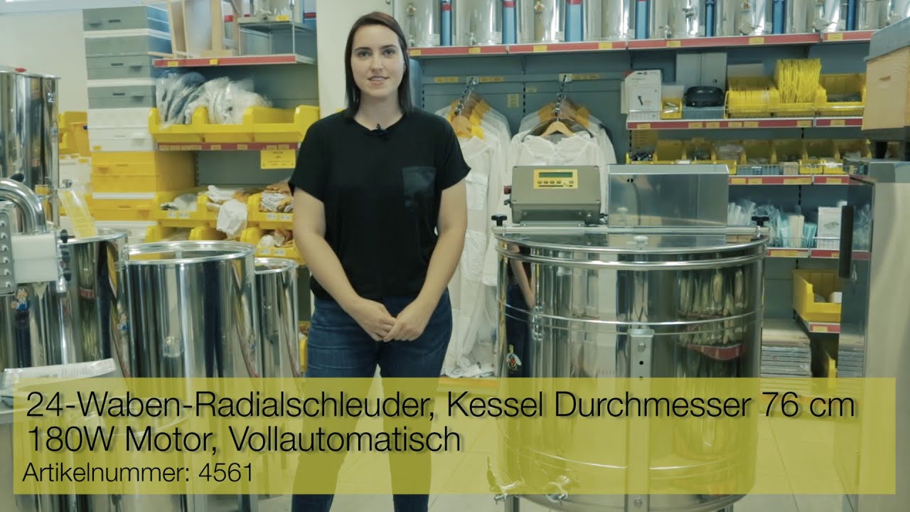 Logar 24-Waben-Radialschleuder, 180W Motor, Vollautomatisch, Kessel 76 cm