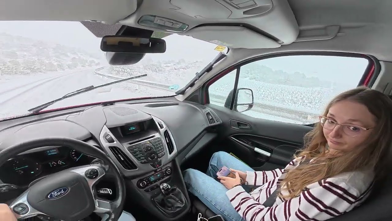 POV Manual Car Driving Into a Snowstorm ❄️ | Trapped in the Snow