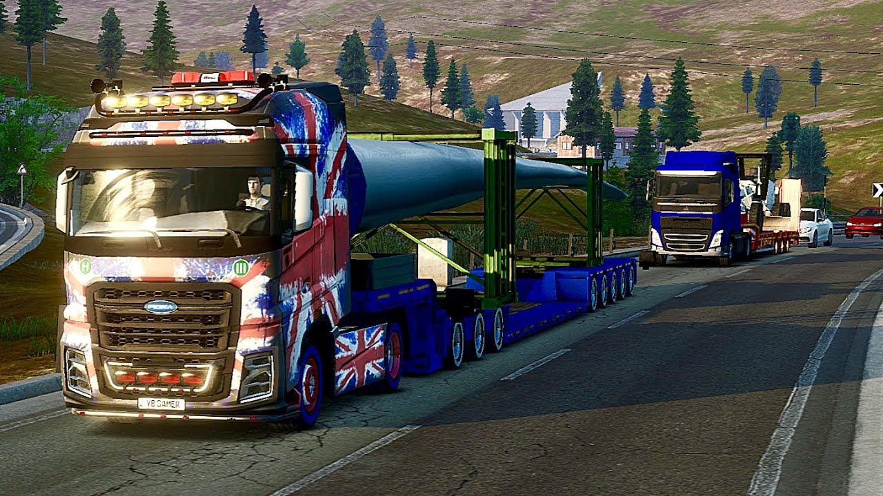 WIND BLADE TRANSPORTATION|TRUCKERS OF EUROPE3 #truckersofeurope3 #toe3 #viralvideo #yt #truckdriver 