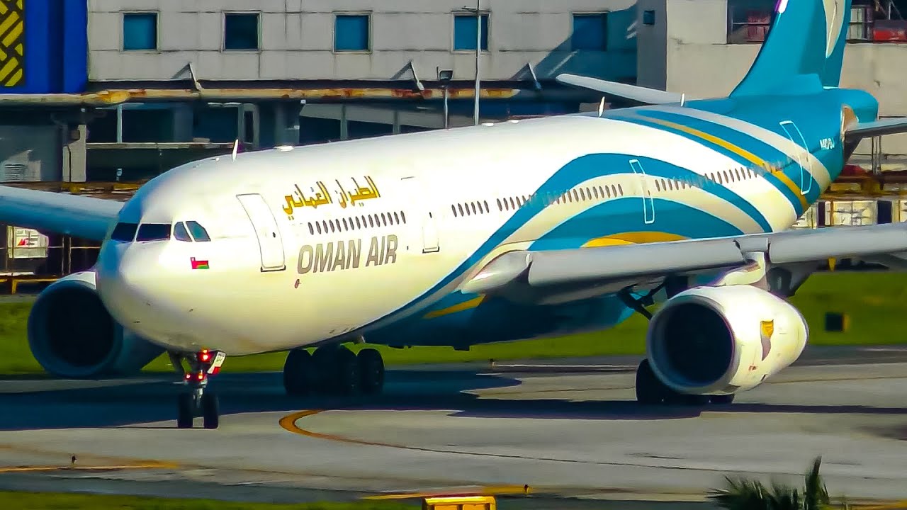 HD Oman Air Airbus A330 Takeoff - Manila Airport