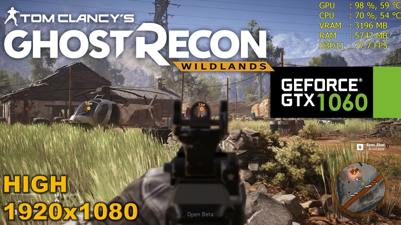 GTX 1060 | Tom Clancy's: Ghost Recon Wildlands -1080p HIGH Settings 60+ FPS