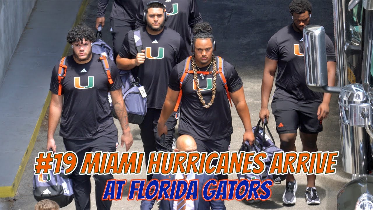 #19 Miami Hurricanes Arrive at Ben Hill Griffin Stadium to Face the Florida Gators