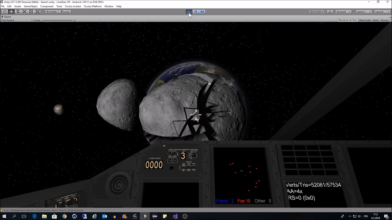 Exploding Asteroids in LineWars VR