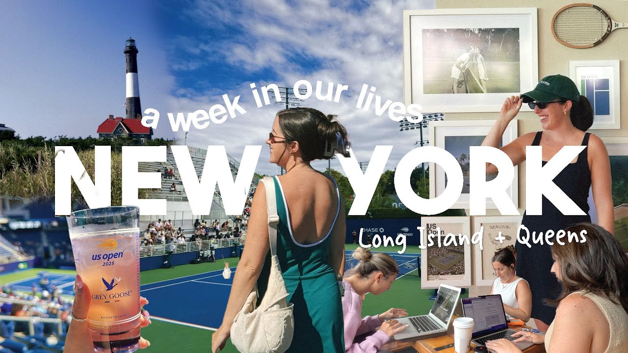 US Open Fan week 🎾 a week in our lives, Fire Island, cafes, run club + tennis | weekly vlog 31