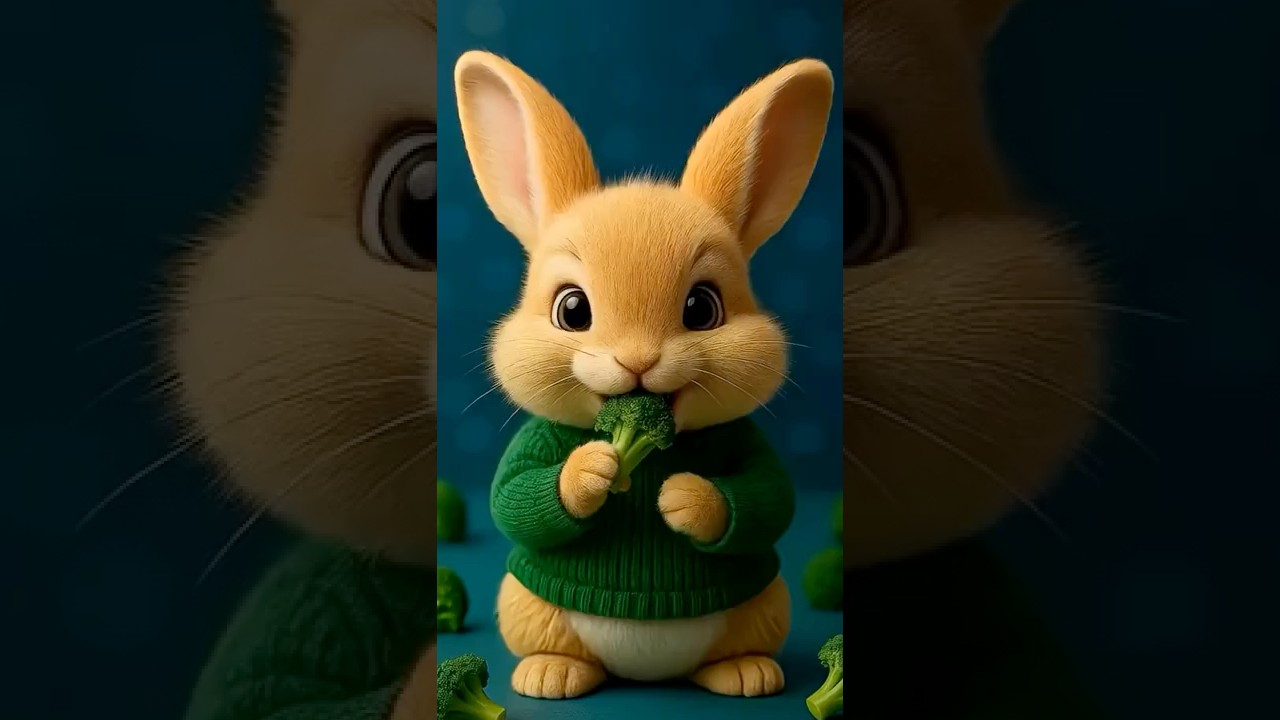 This Bunny Loves Broccoli More Than You Think! 🥦 😄🐰 #bunny #cutebunny #funnybunny  #3danimation