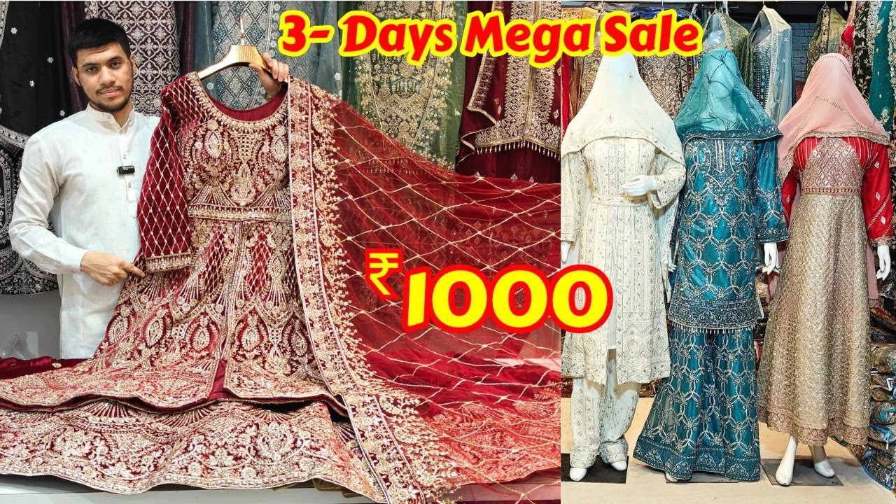 3- Days Mega Sale ₹ 1000 Bridal Pakistani Gharara Sharara Palazzo Lehenga Work Sarees With Prices
