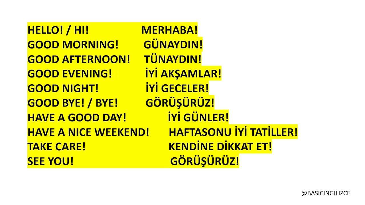 PRONUNCIATION (TELAFFUZ) INGILIZCE EN COK GUNLUK KULLANDIGIMIZ KELIMELER