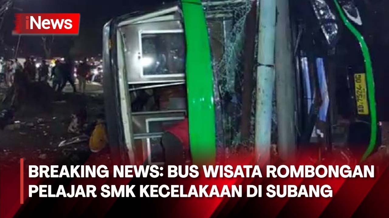 Bus Pariwisata Rombongan Pelajar SMK Depok Kecelakaan di Ciater Subang - Breaking News 11/05