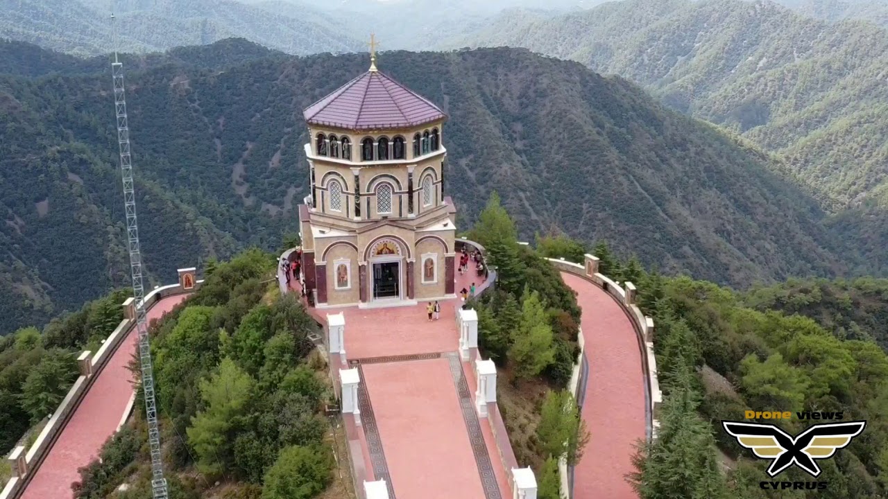 Drone views cyprus θρονί Παναγίας Κύκκου