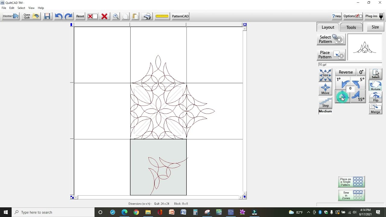 QCT5 Pro   Patterncad   use triangles to make a block