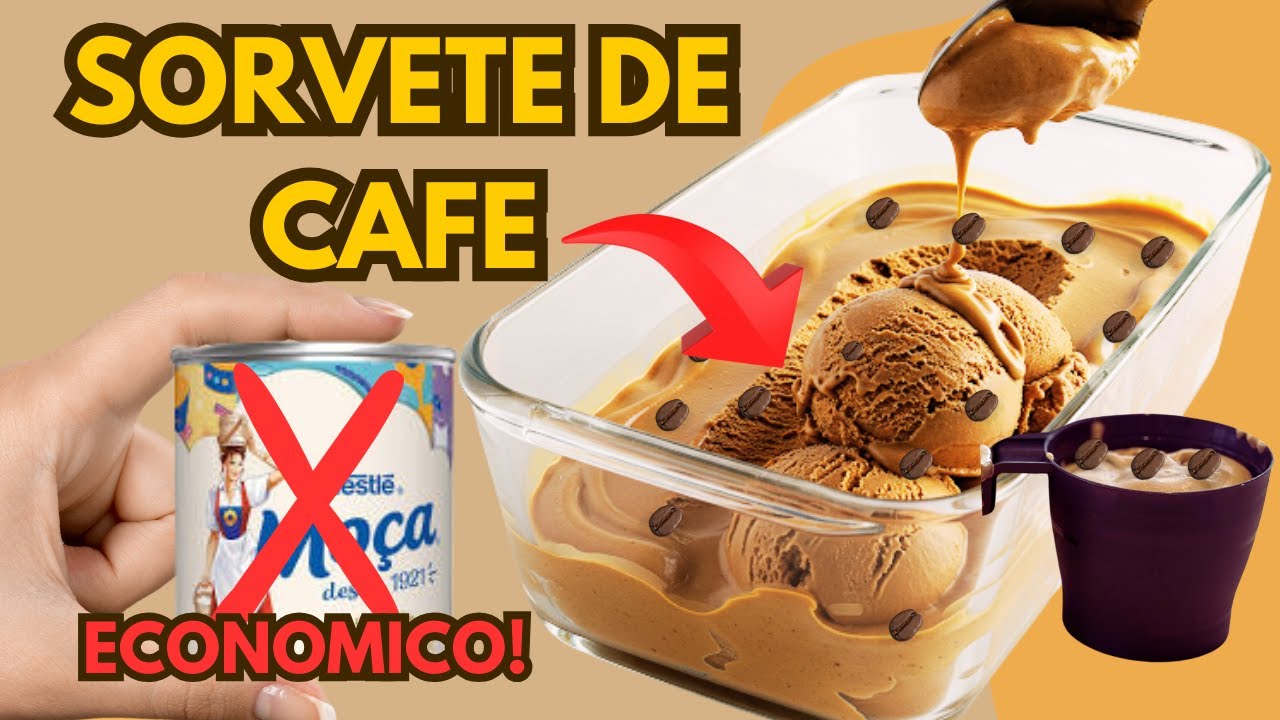 Sorvete de CAFE SOLUVEL / Sem leite condensado, sem emulsificante e fica super cremoso e saudavel.