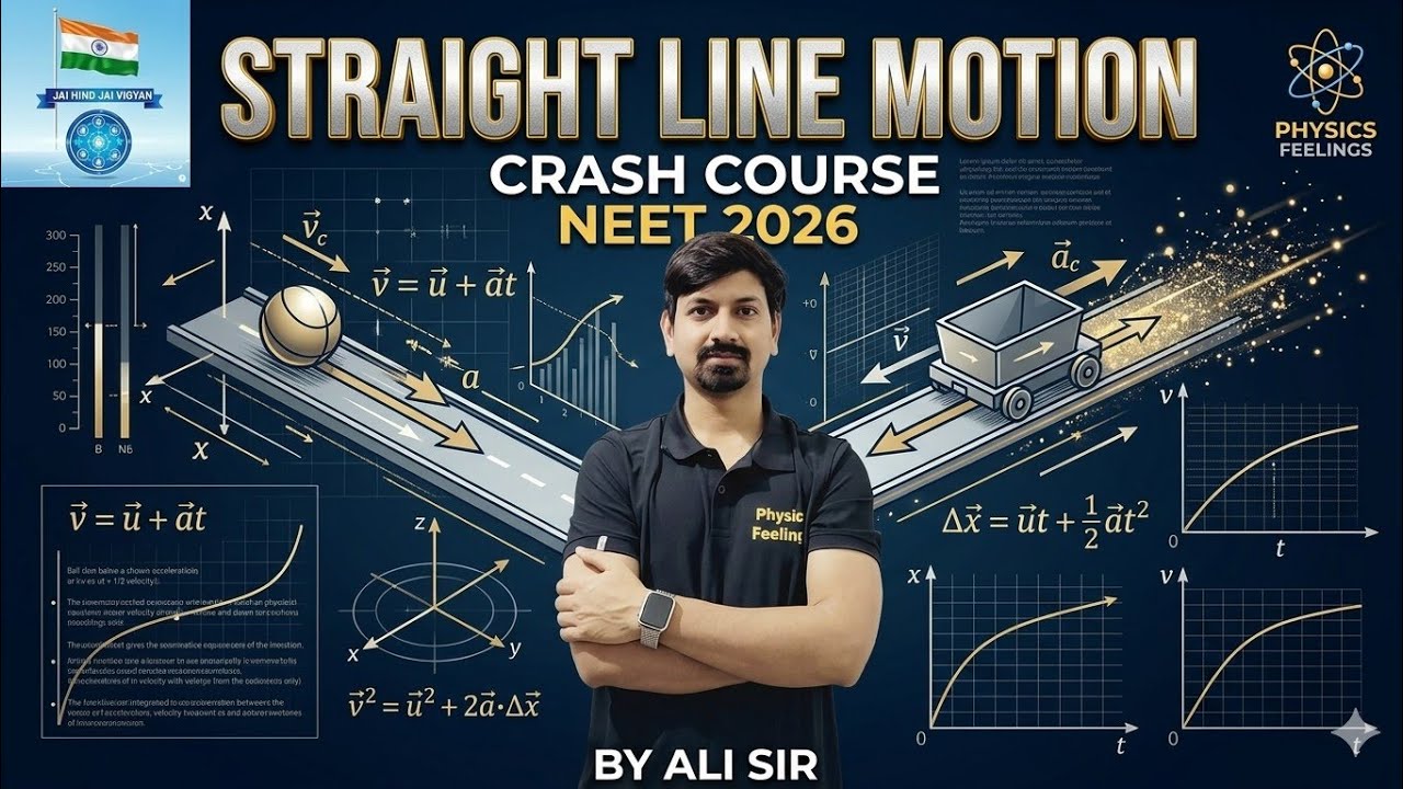 Kinematics Part-1: 1D & Straight Line Motion NEET Physics Crash Course Kota Faculty Coaching #neet