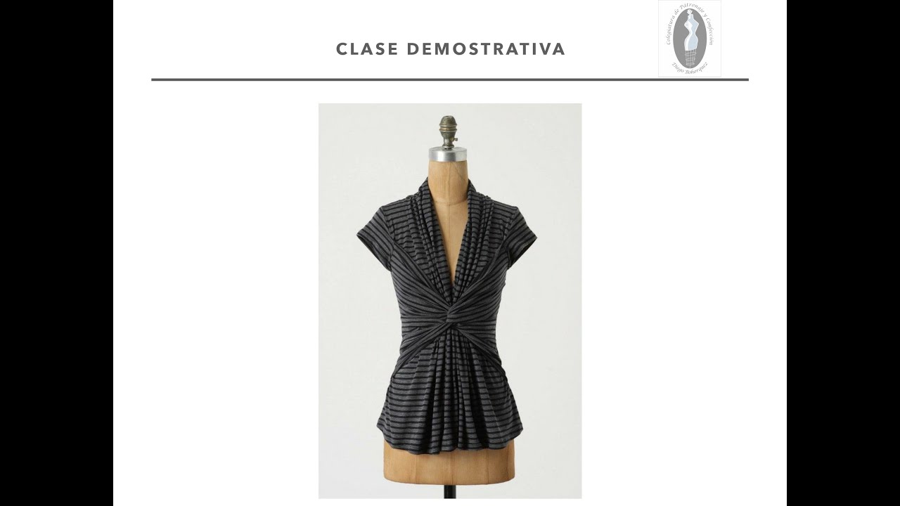 Blusa Camisera Drapeada Cuello Enterizo - Clase en Español - Portugues