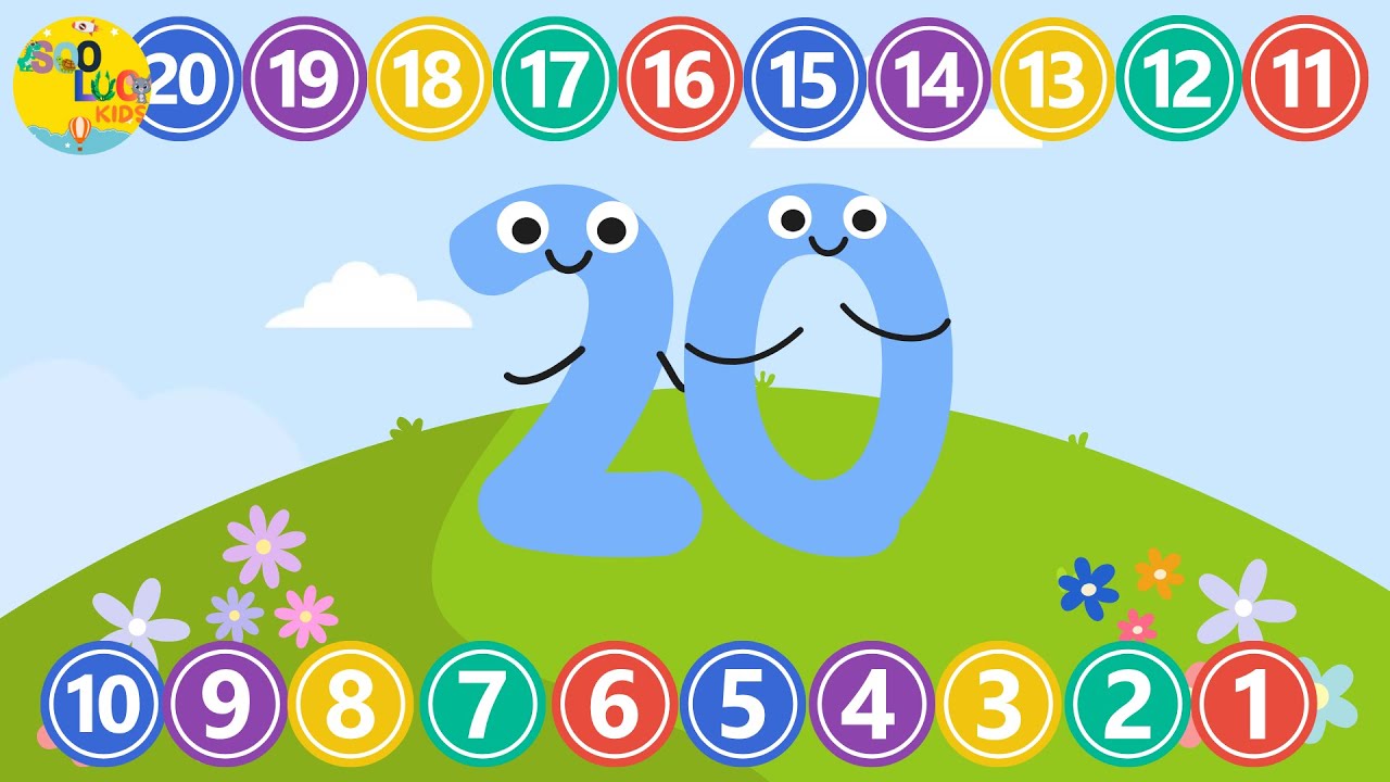 Count Down From 20 to 1 | Counting songs for kids | SooLoo Kids