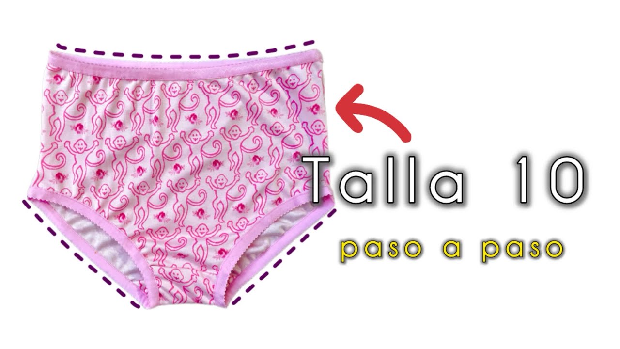 Cómo hacer un calzón/trusa/panty para niña (talla 10) paso a paso [Fácil y rápido]