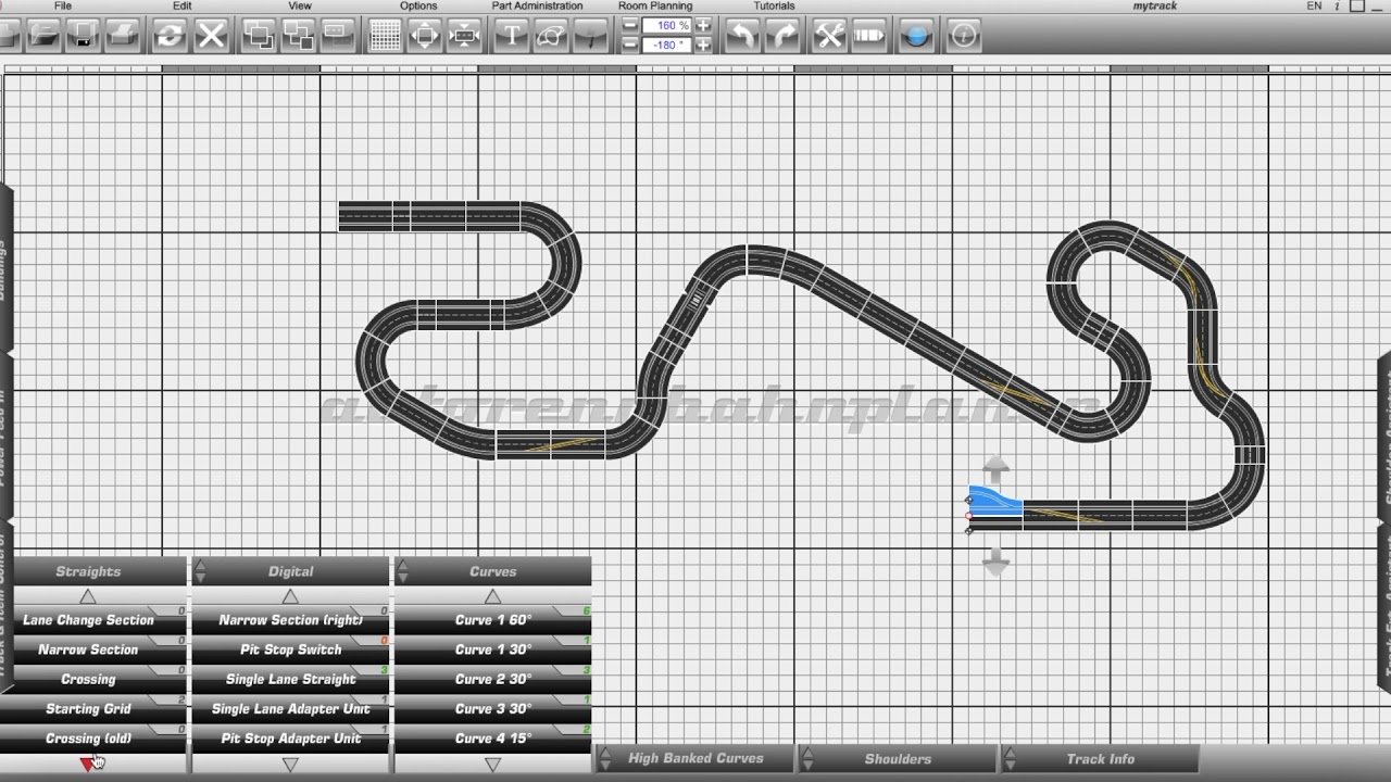 Carrera slottrack building / designing with Autorennbahnplaner (Catalunya)