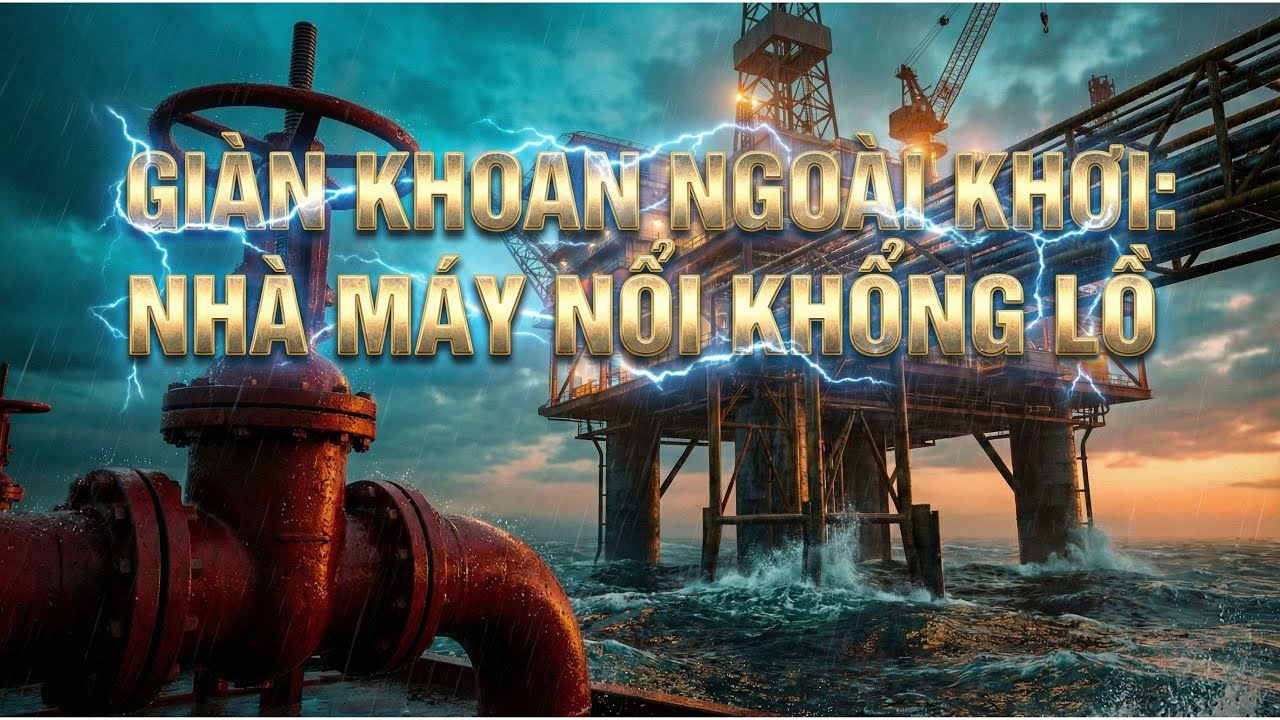 Giàn Khoan Ngoài Khơi: Nhà Máy Nổi Khổng Lồ | Bơm–Van–Ống & Chống Ăn Mòn (4K)