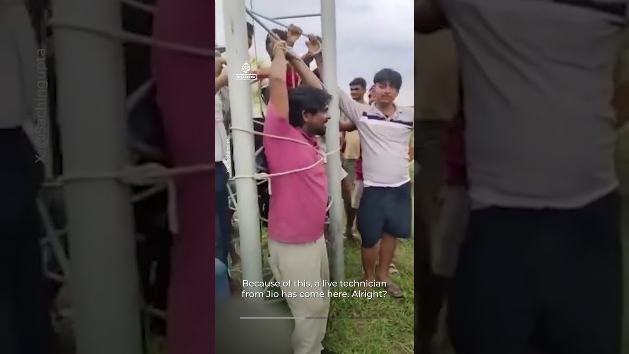 Villagers in India tie technician to cell tower over 5G failure