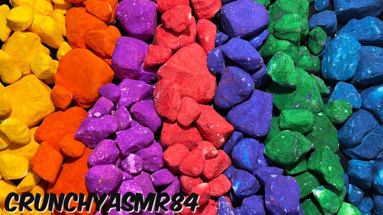 Rainbow Dyed Chalk Chunks Crush | Oddly Satisfying | ASMR | Sleep Aid