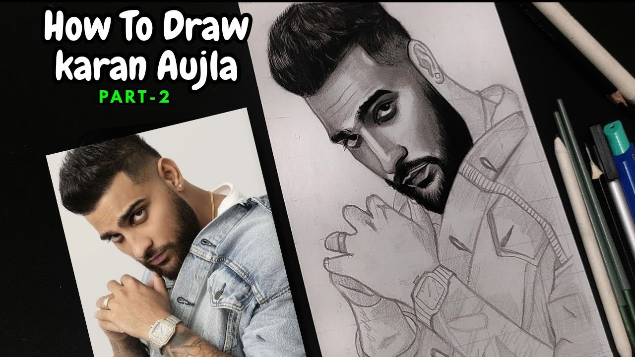 Drawing of Karan Aujla step by step | How to draw Karan aujla Drawing tutorial #karanaujla #drawing