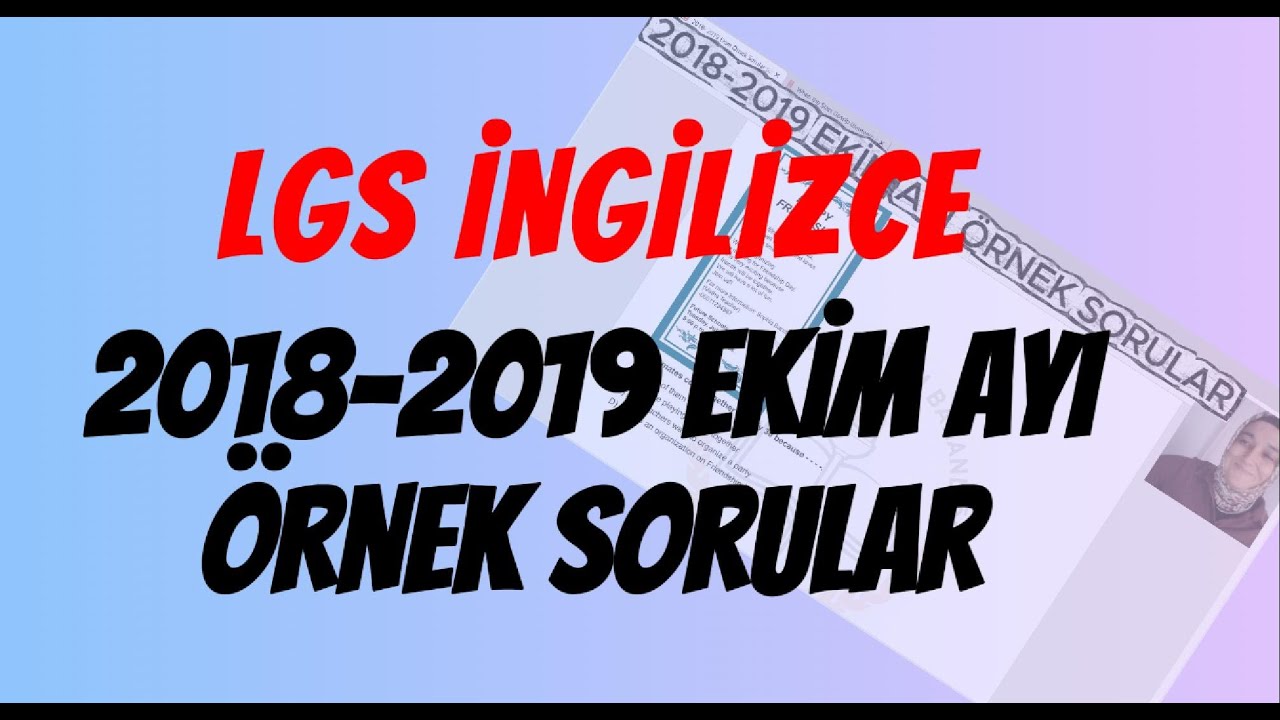 2018-2019 EKİM LGS ÖRNEK SORULAR