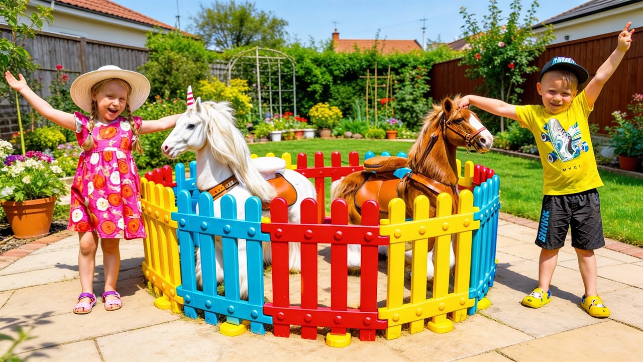 Alex and Gaby Ride on Horse Toy | Dress up for a Birthday Party Gaby