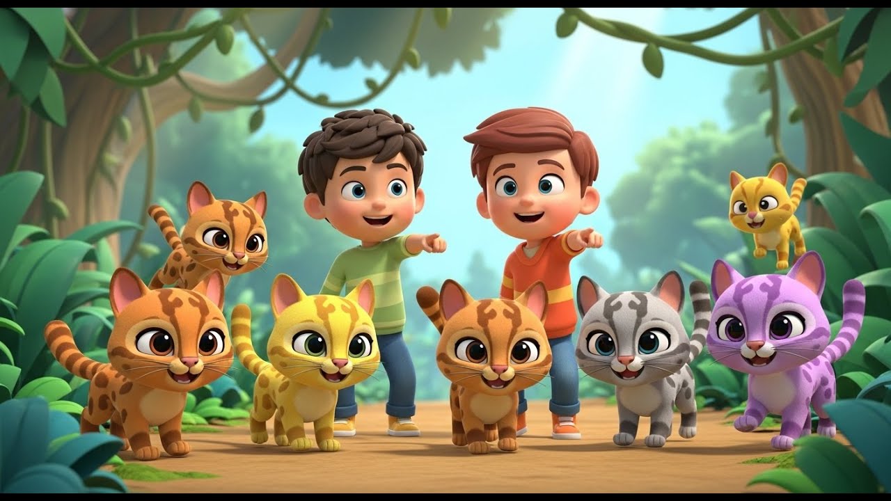 Cinco Pequeñas Jaguatiricas Rondan, Rondan | Rimas Infantiles y Canciones para Niños