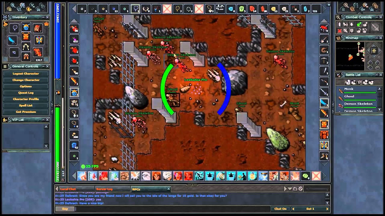 Tibia - Treino com Monks na Isle of The Kings