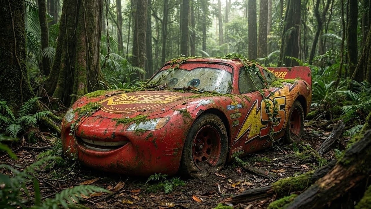 🚗⚡ Abandoned Lightning McQueen in the Jungle | Full Restoration from Rust to Brand New