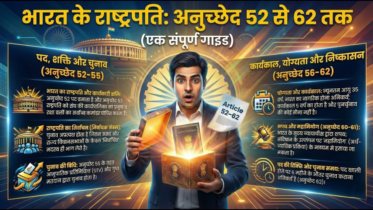 President of India One Shot Revision | Article 52–62 | 10 मिनट में पूरा Chapter ✅