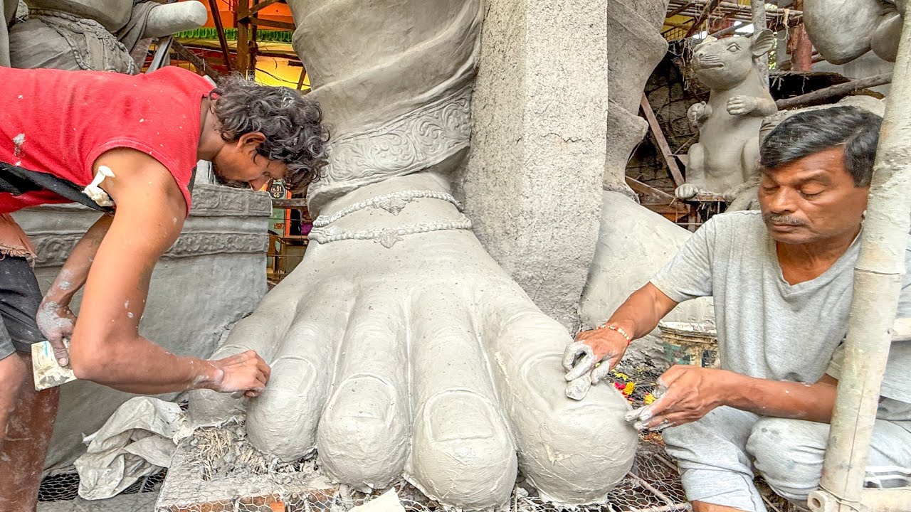 Tallest Ganesh Padalu Making | Khairatabad Ganesh Padalu Making 2025 | 69 Feet Matti Ganesh #ganesh 