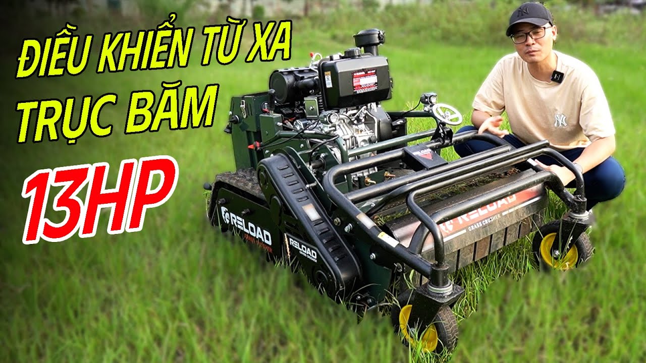 Máy Cắt Cỏ Trục Băm Điều Khiển Từ Xa Động Cơ DIESEL An Toàn Hiệu Quả