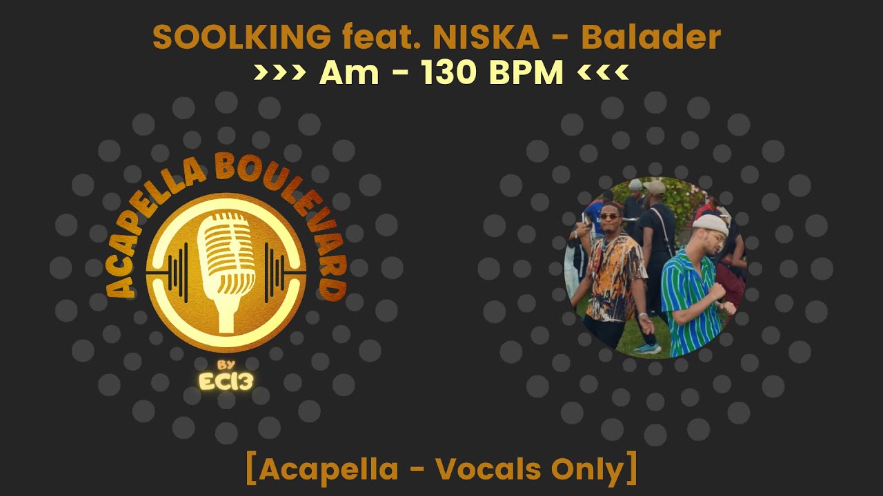 SOOLKING feat NISKA - Balader || [Acapella - Vocals Only] || [130 BPM - Am] || by EC13
