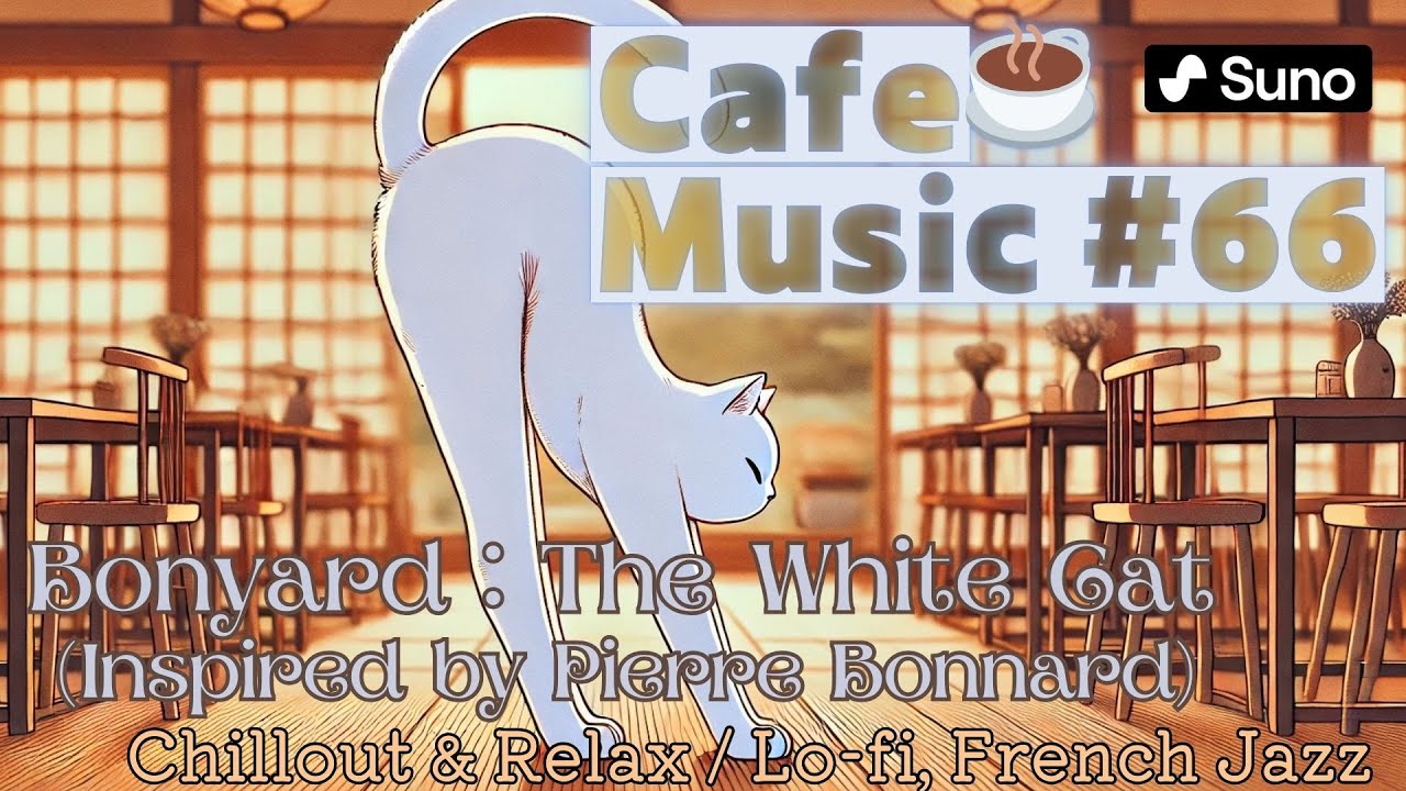 Cafe music#66_🐾 Bonyard: The White Cat (Inspired by Pierre Bonnard) 🐾 【AI-Music | Suno AI v4】