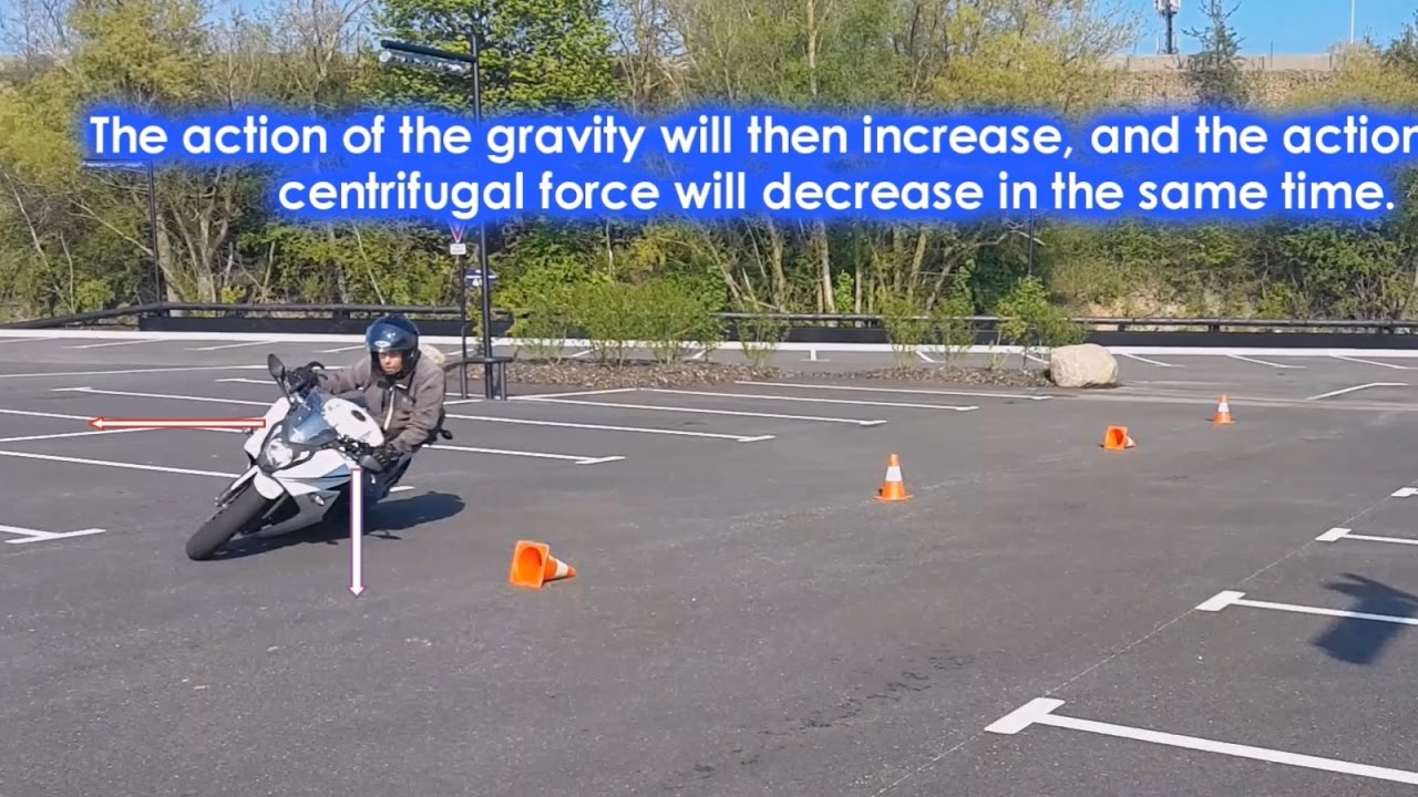How to use centrifugal force during a turn with a motorcycle (english version)