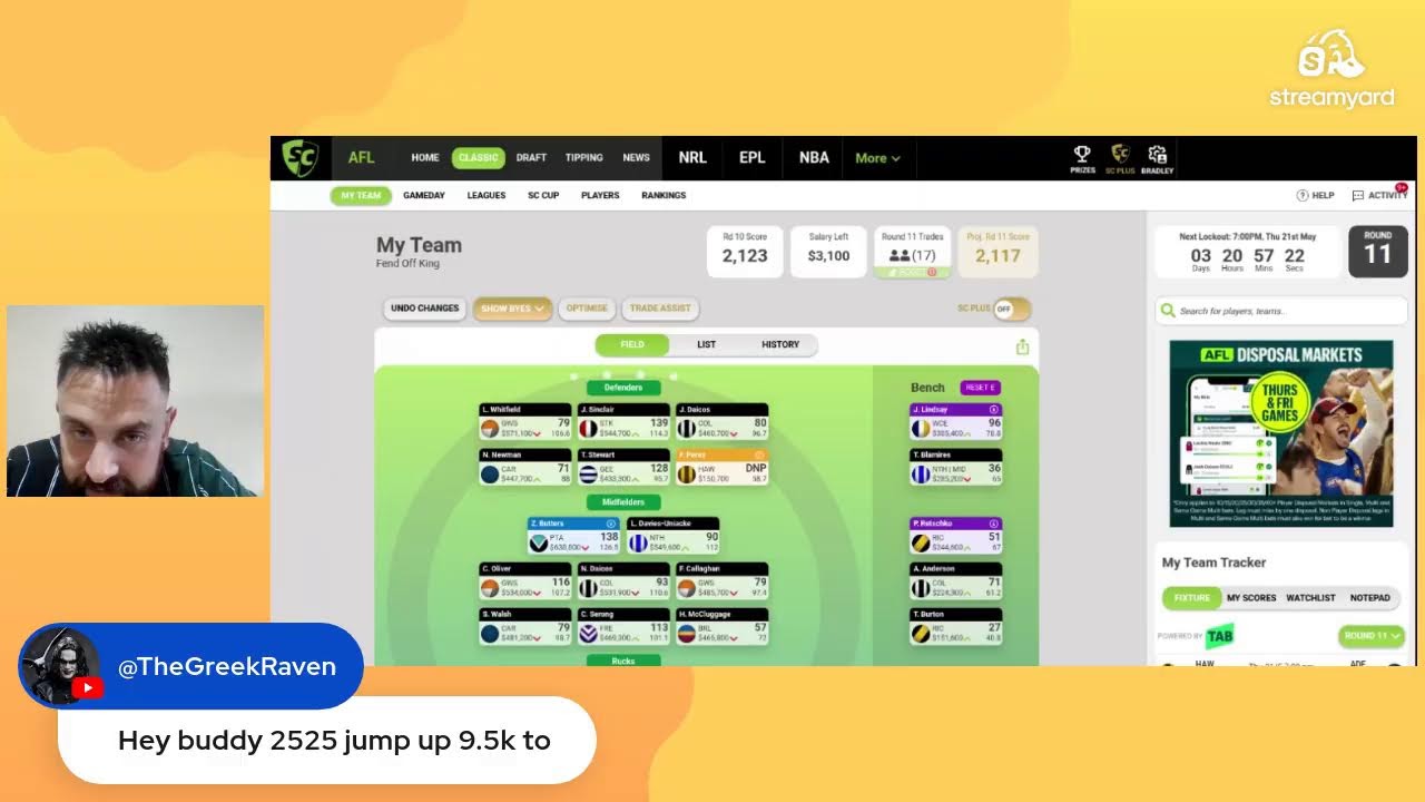 ТРАНСЛЯЦИЯ AFL SUPERCOACH: &laquo;ЯРОСТНОЕ ВОСКРЕСЕНЬЕ&raquo; И 10-Й ТУР