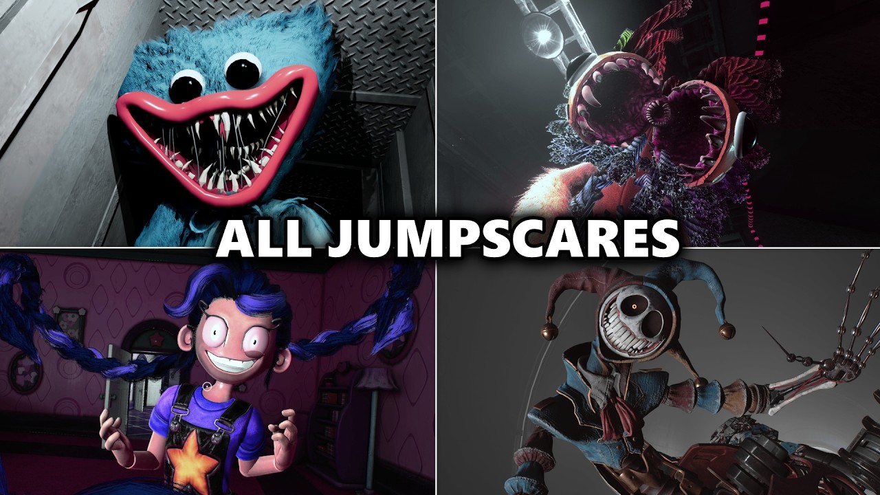Poppy Playtime Chapter 1 2 3 4 5 - All Jumpscares