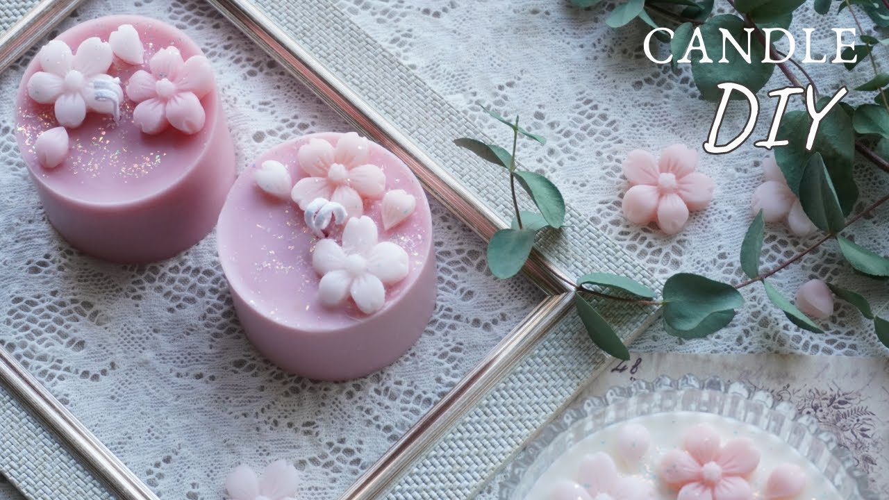 🌸桜のキャンドル作りSAKURAのアロマオイルの香り/Making cherry candles made with SAKURA's aroma oil