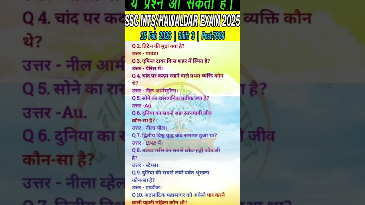 15-FEB-2026 | Shift-3 | SSC MTS Exam 2025 Today Paper Review | All Shifts Analysis | Good Attempts
